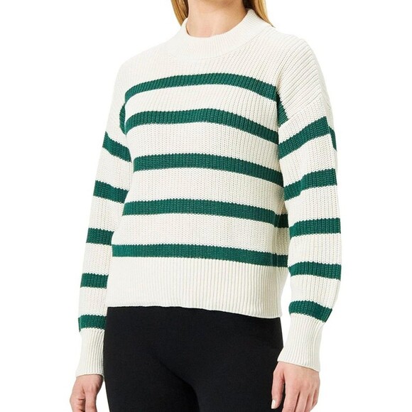 Part Two Copenhagen Green Stripe Sweater Jumper Wmn Sz XS Cabin Fisherman Preppy - Picture 1 of 10